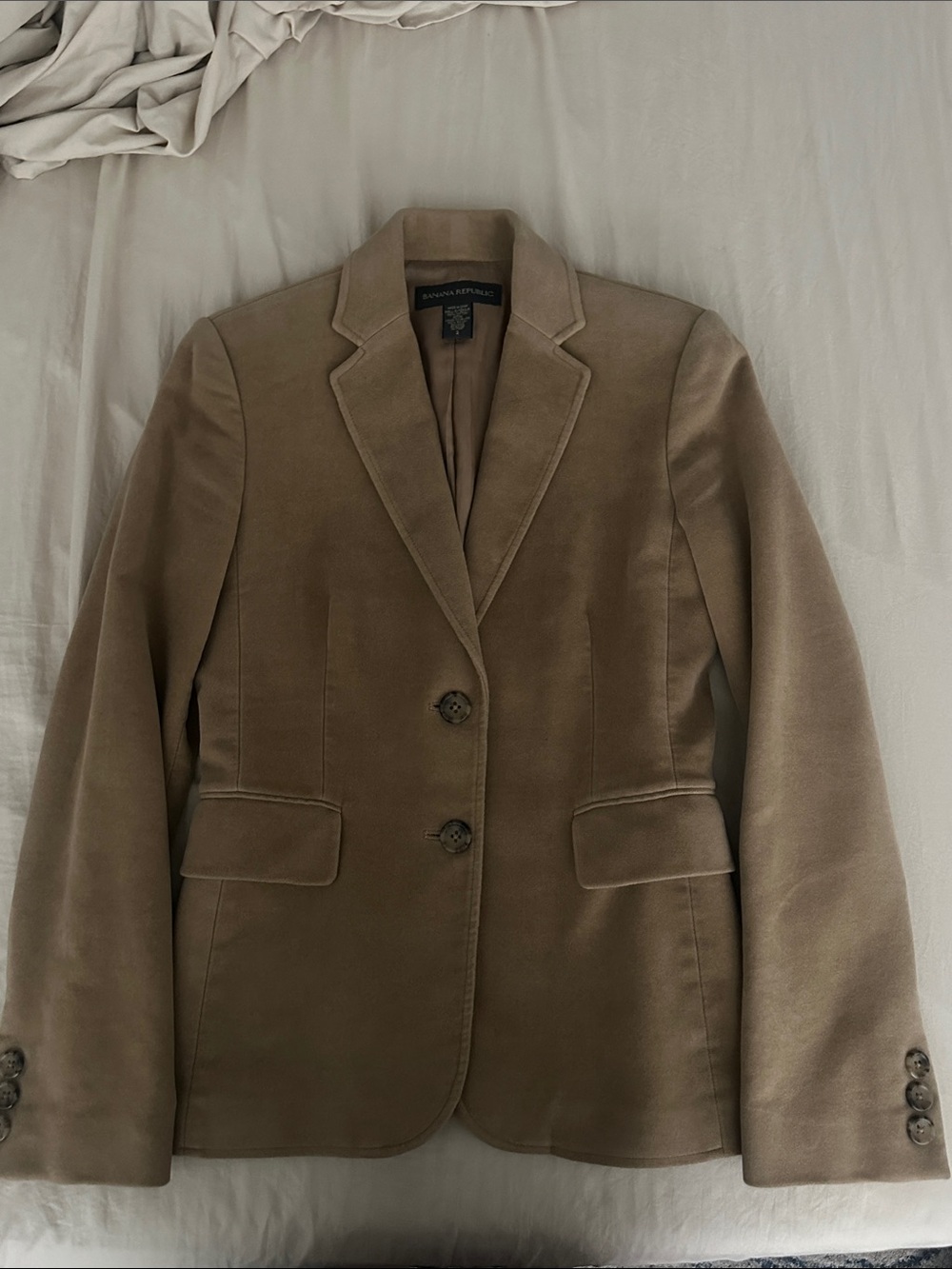 Banana Republic Taupe Velvet Blazer Jacket
